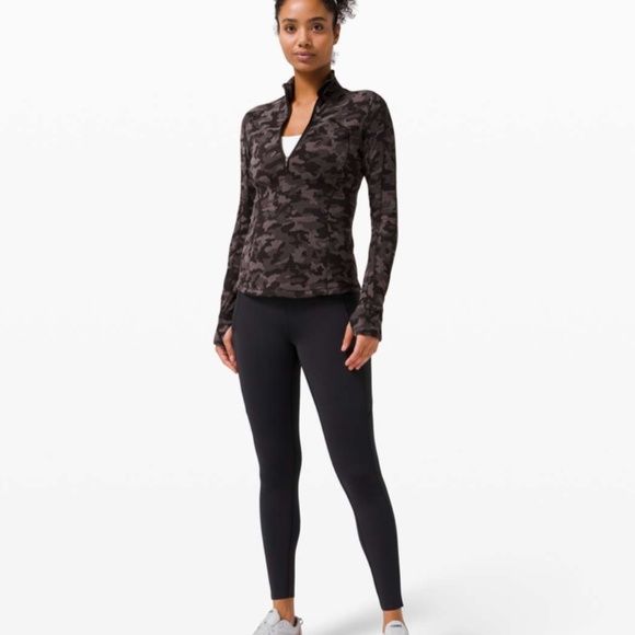 Lululemon Run Briskly 1/2 Zip (Heritage Camo Jacquard Black Lunar Rock) - Picture 4 of 12